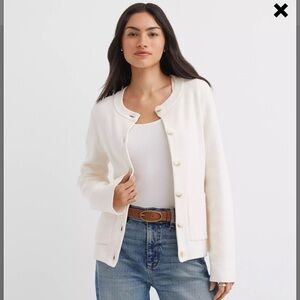 LOFT Waisted Patch Pocket Cardigan Sweater